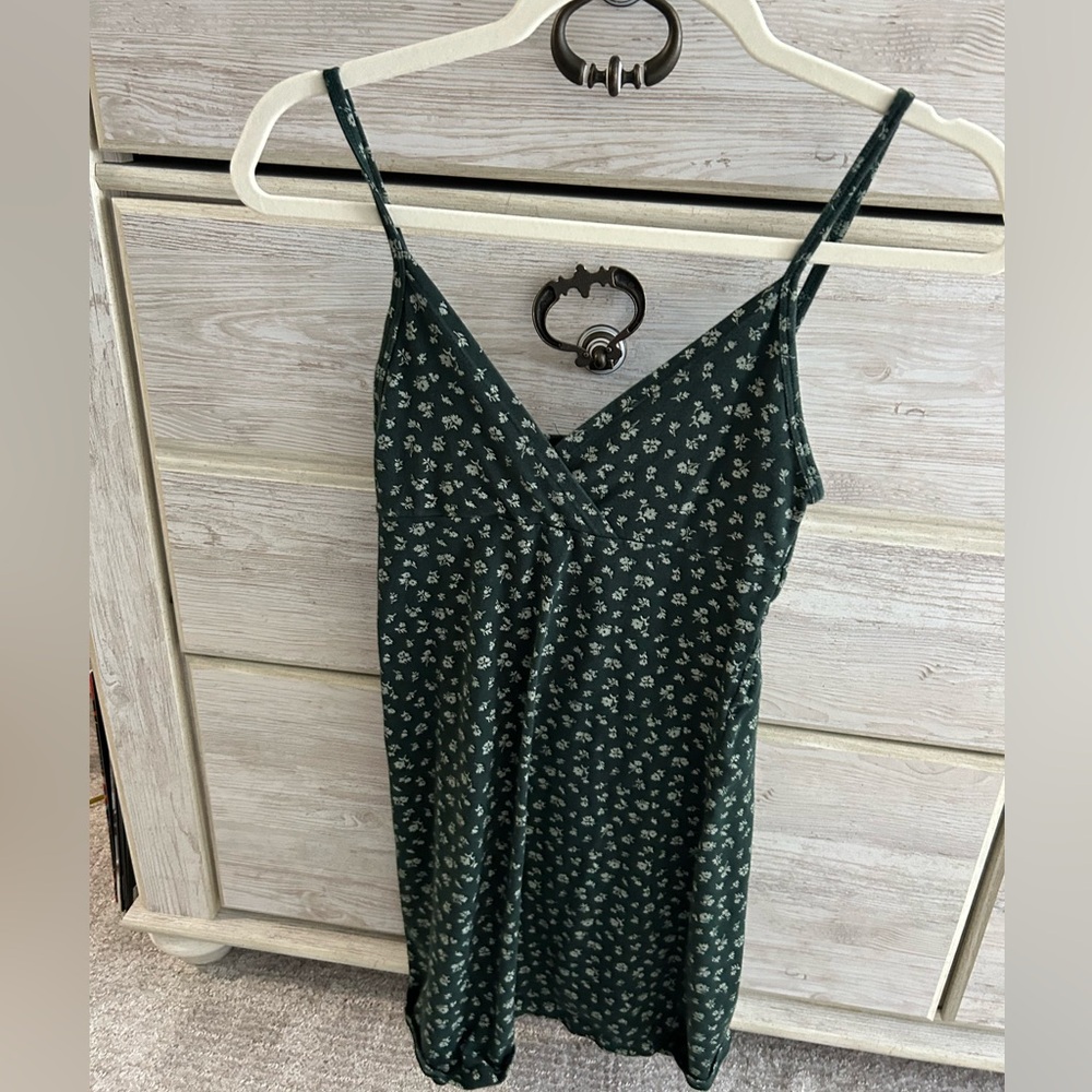 Brandy Melville Green w/ White Floral Pattern